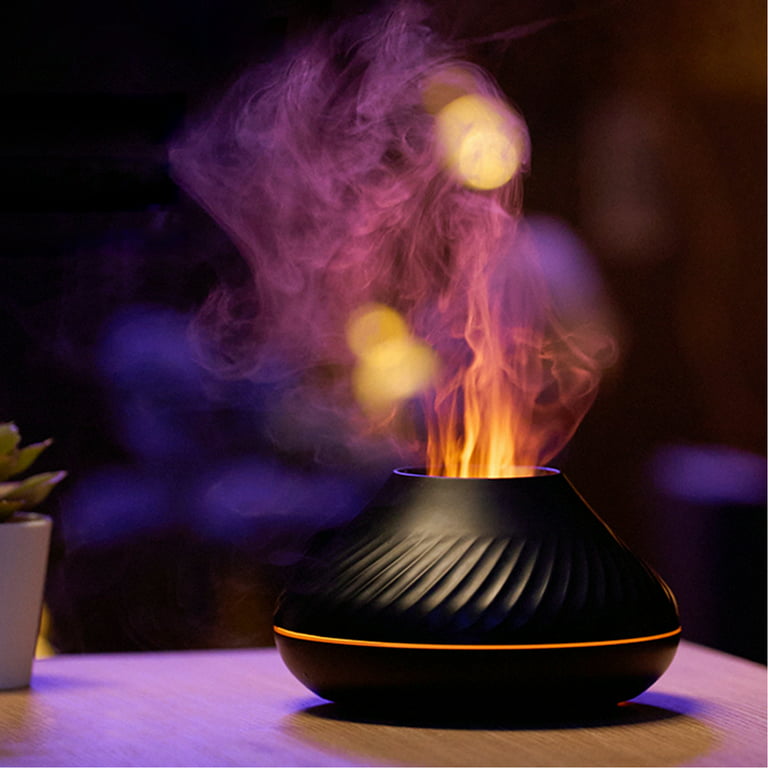 Aroma Fire Flame Diffuser for Essential Oils Small Portable Air Fireplace  Volcano Mushroom Scent Humidifier Cute Rain Cloud Humidificador  Aromatherapy