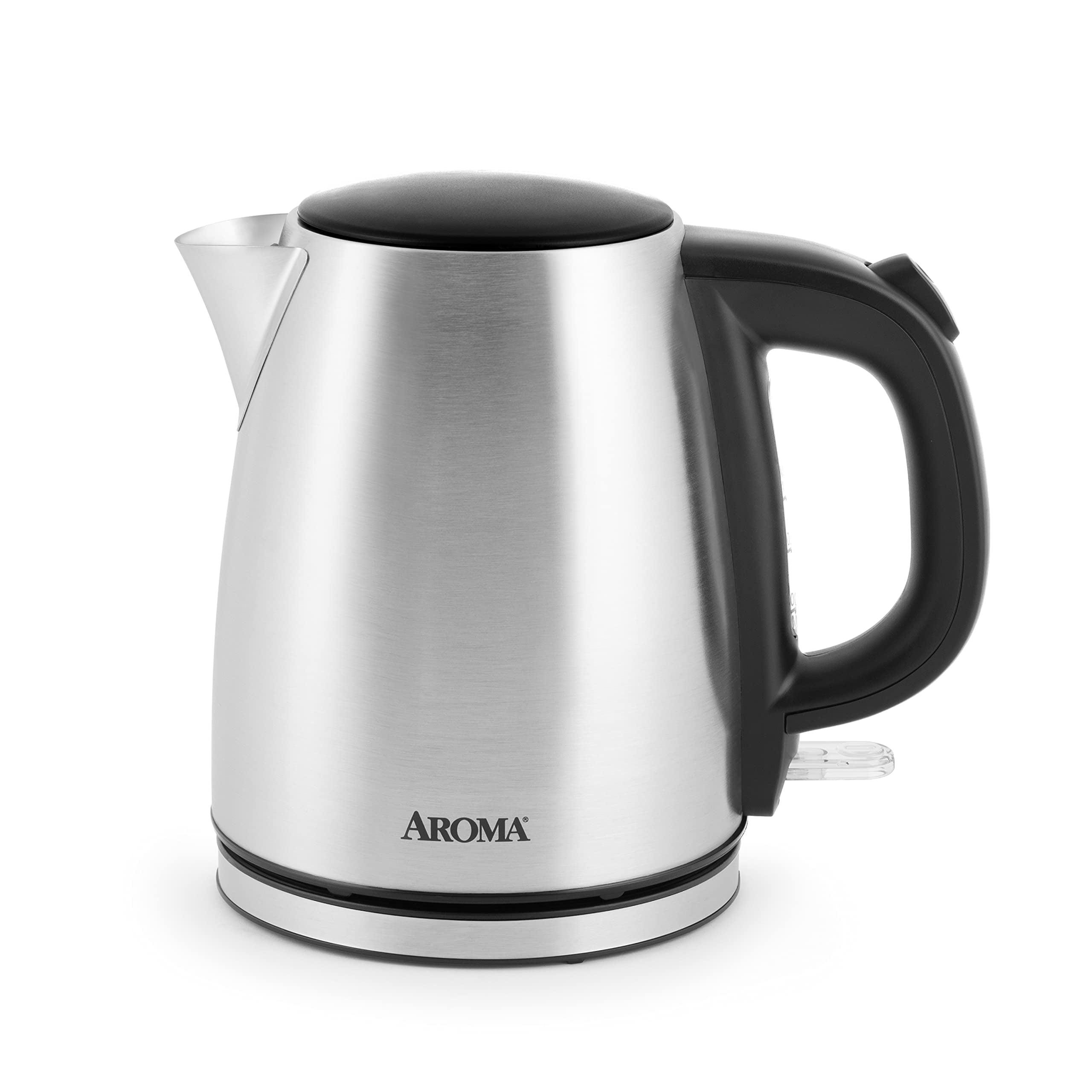 Aroma 1.0-Liter Stainless Steel Electric Kettle with Black Handle