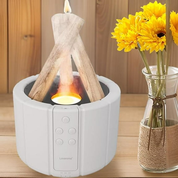 Aroma Humidifier Adjustable Brightness with Fire Flame Effect for Home, Car, or Gym Flame Humidifier - Flame Oil Diffuser - Flame Diffuser Humidifier