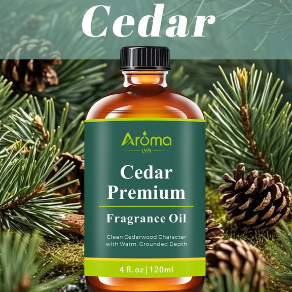 Aroma LVA Cedar Premium Aromatic Oil, 4 fl oz / 120ml, Fresh Woodsy Scent for Home & Car