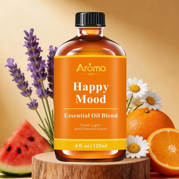Aroma LVM Happy Mood Premium Aromatic Oil Blend, 4 fl oz / 120ml, Fresh Light Scent for Home & Car