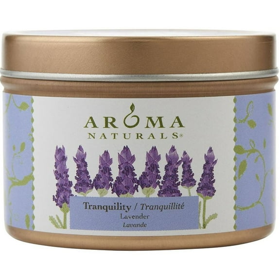 Aroma Naturals Soy VegePure, Travel Tin Candle, Tranquility, Lavender, 2.8 oz (79.38 g)