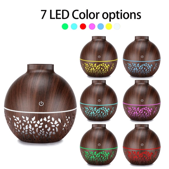 Aroma Oil Diffuser with Night Lights, 130ml Portable Car Diffuser, Air Humidifier, Mini Aromatherapy Diffuser for Home Office Desk Bedroom (4.06x4.06x4.29in)