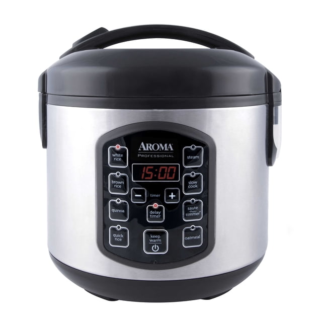 Aroma® Professional 8-Cup (Cooked) / 2Qt. Rice & Grain Multicooker, Stainless Steel, New, ARC-954SBD