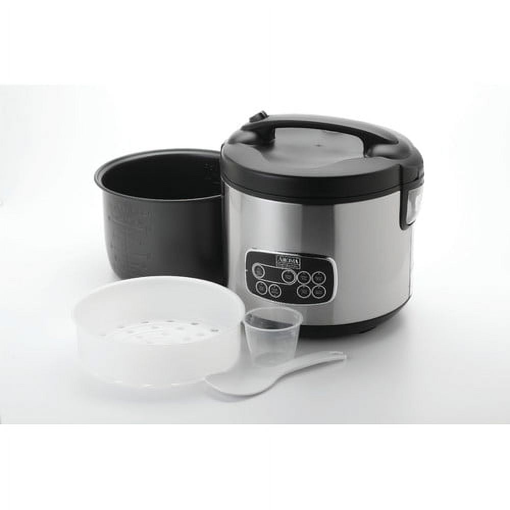 Aroma 20 Cup Cooked (10 cup uncooked) Digital Rice Cooker, Slow Cooker,  Food Steamer, SS Exterior (ARC-150SB)