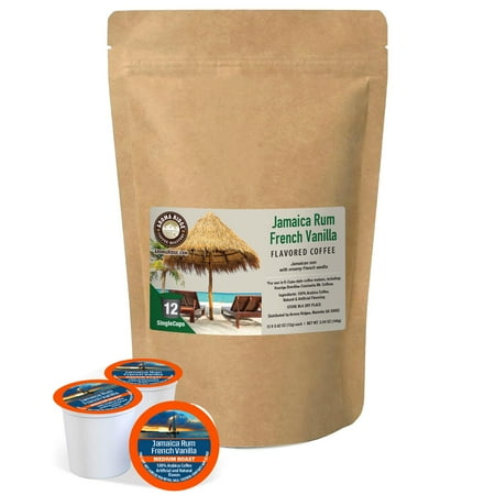 Aroma Ridge Coffee Roasters Jamaica Rum French Vanilla Coffee, Perfect in your Keurig Single-Serve K-Cup Machine| Single Cup Pods, Medium Roast, 12 Count