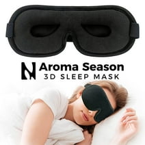 Aroma Season 3D Sleep Eye Mask for Men and Women, Eye Shade Covers for Sleeping, 100% Cotton Blackout for Travel with Adjustable Strap