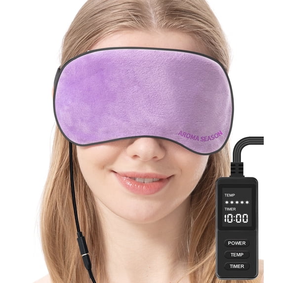 Aroma Season Heated Eye Mask for Dry Eyes, USB Steam Warm Compress for Blepharitis, Stye, MGD, Natural Lavender Insert Included (Purple)