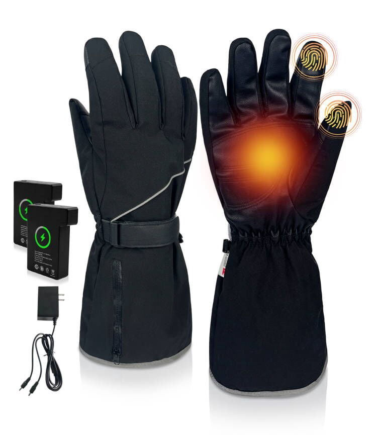 Minthouz Rechargeable Heated Gloves - 7.4V, 3 Heat Settings, Waterproof, Touchscreen Tips