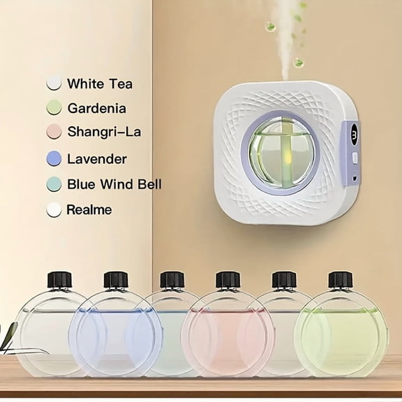 Aroma diffuser set with auto timer. Functions as humidifier and deodorizer, ideal for home, car and pet spaces.