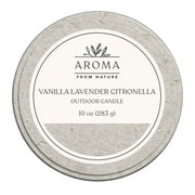 Aroma from Nature Outdoor Candle, Vanilla Lavender Citronella Candle - Metallic Grey, 10 oz