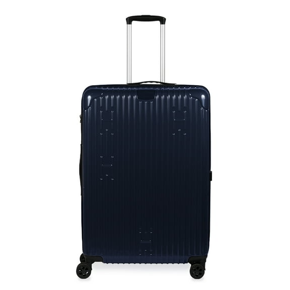 Aroma360 Hotel Collection Check-In Luggage 4-Spinner Wheels Expandable Hardcase with USB Charger, GPS Tracker, Weight Scale, TSA Approved Lock, Navy Blue