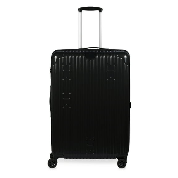 Aroma360 Hotel Collection Check-In Luggage 4-Spinner Wheels Expandable Hardcase with USB Charger, GPS Tracker, Weight Scale, TSA Approved Lock, Black