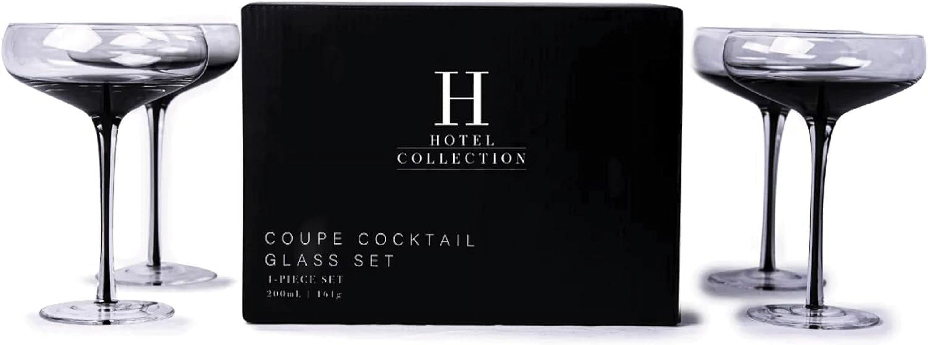 Aroma360 Hotel Collection Smoke Stem Champagne Glasses Smoky Black