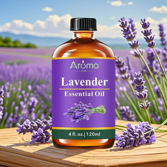 AromaLya 120ml Lavender Fragrance Oil | Premium Floral Herbal Scented Oil for Diffusers & Home | Bulk Size Relaxing Aroma