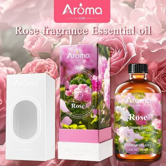AromaLya 120ml Rose Scented Oil with Protective Case, Home Fragrance Collection