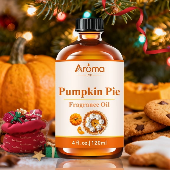 AromaLya Pumpkin Pie Fragrance Oil - 120ml Spiced Autumn Scent for Home Diffusers & DIY Crafts