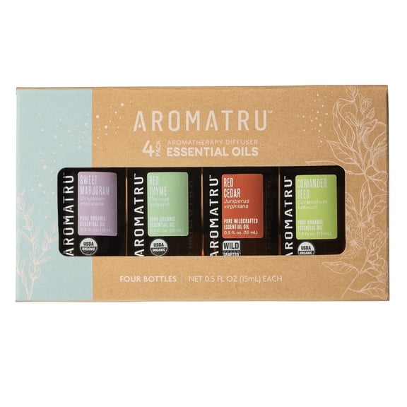 AromaTru Essential Oil Kits (Unwind Scent)- Organic and Wildcrafted No Synthetic Fillers ISO Lab Certified for Purity Ethically Sourced from Sustainable Origins