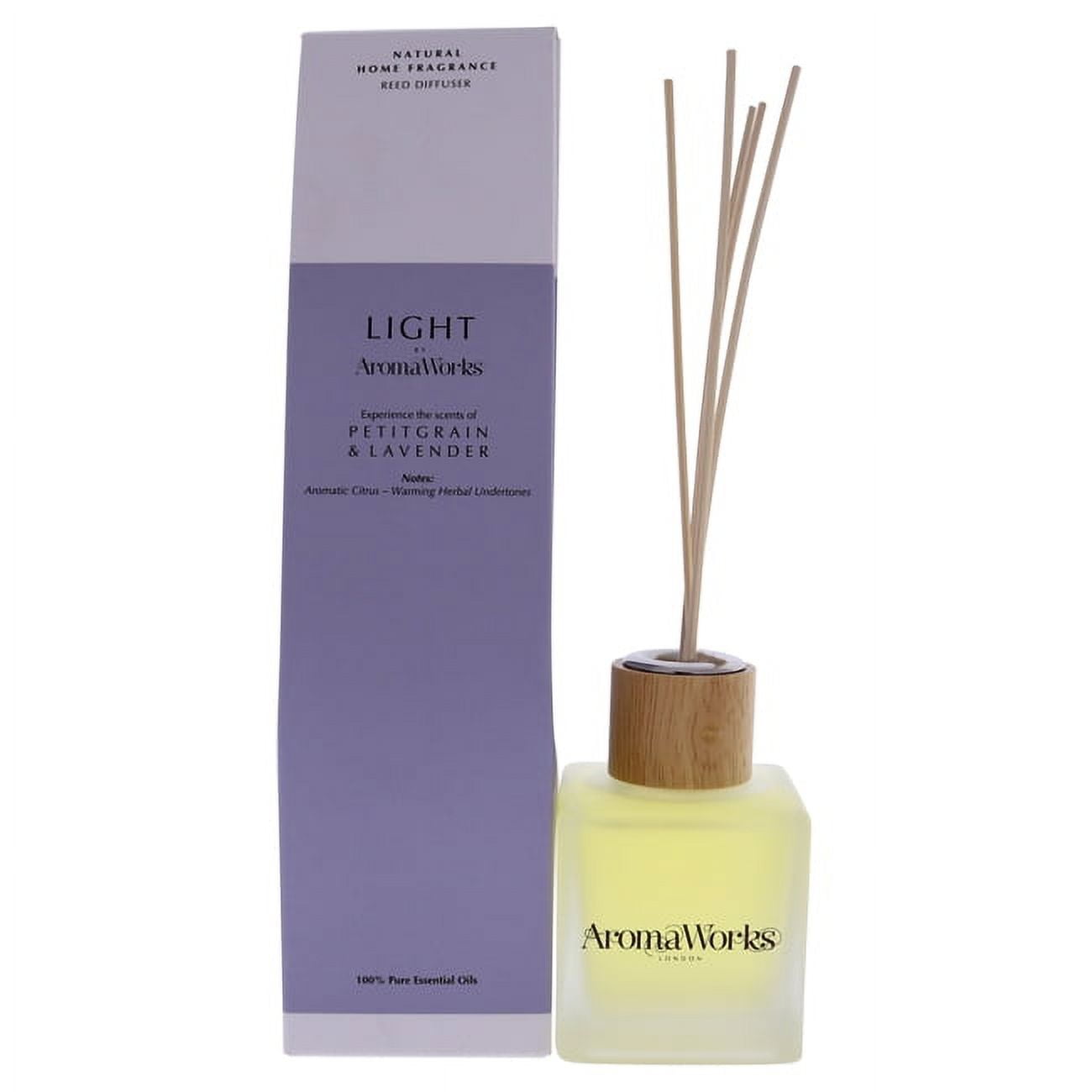 AromaWorks Light Reed Diffuser, Petitgrain and Lavender, 3.4 oz
