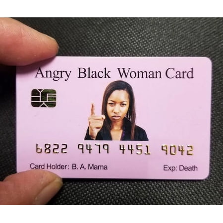 Aromabug Funny Fake Bankcard: Angry Black Woman Card, Fade Resistant, 4 Pack