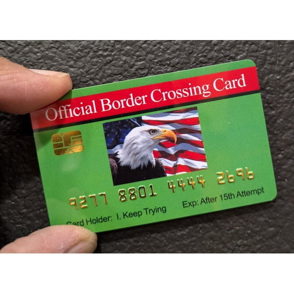 Aromabug Funny Fake Bankcard: Border Crossing Card, Fade Resistant, 4 Pack