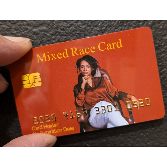 Aromabug: Funny Fake Bankcard: Mixed Race Card, Fade Resistant, 4 Pack