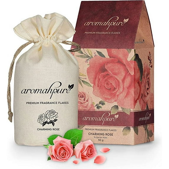 Aromahpure Premium Car Air Freshener - Bulgarian Rose Scent - Luxuxry Fragrance - 1.7 Oz, 2 Pack - 60 Days - Organic Made up of Essential Oil, Garin & Grain Flakes Chemical Free Odor Eliminator