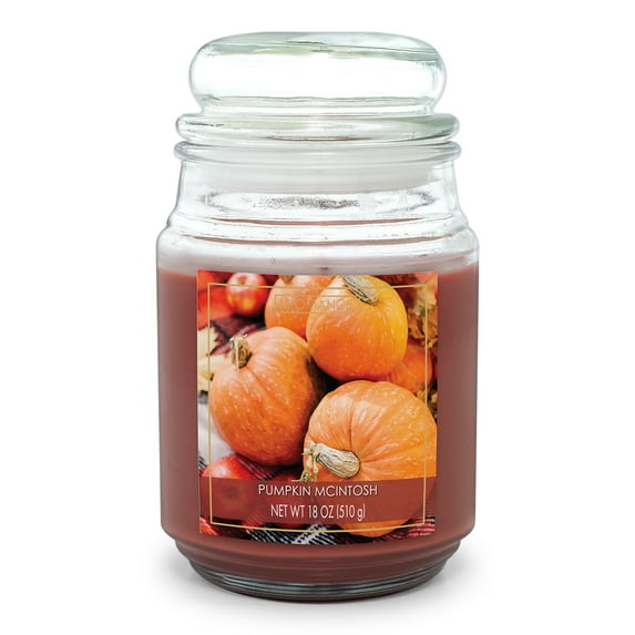 Aromance 18oz Pumpkin Mcintosh Scented Bubbble Lid Jar Candle