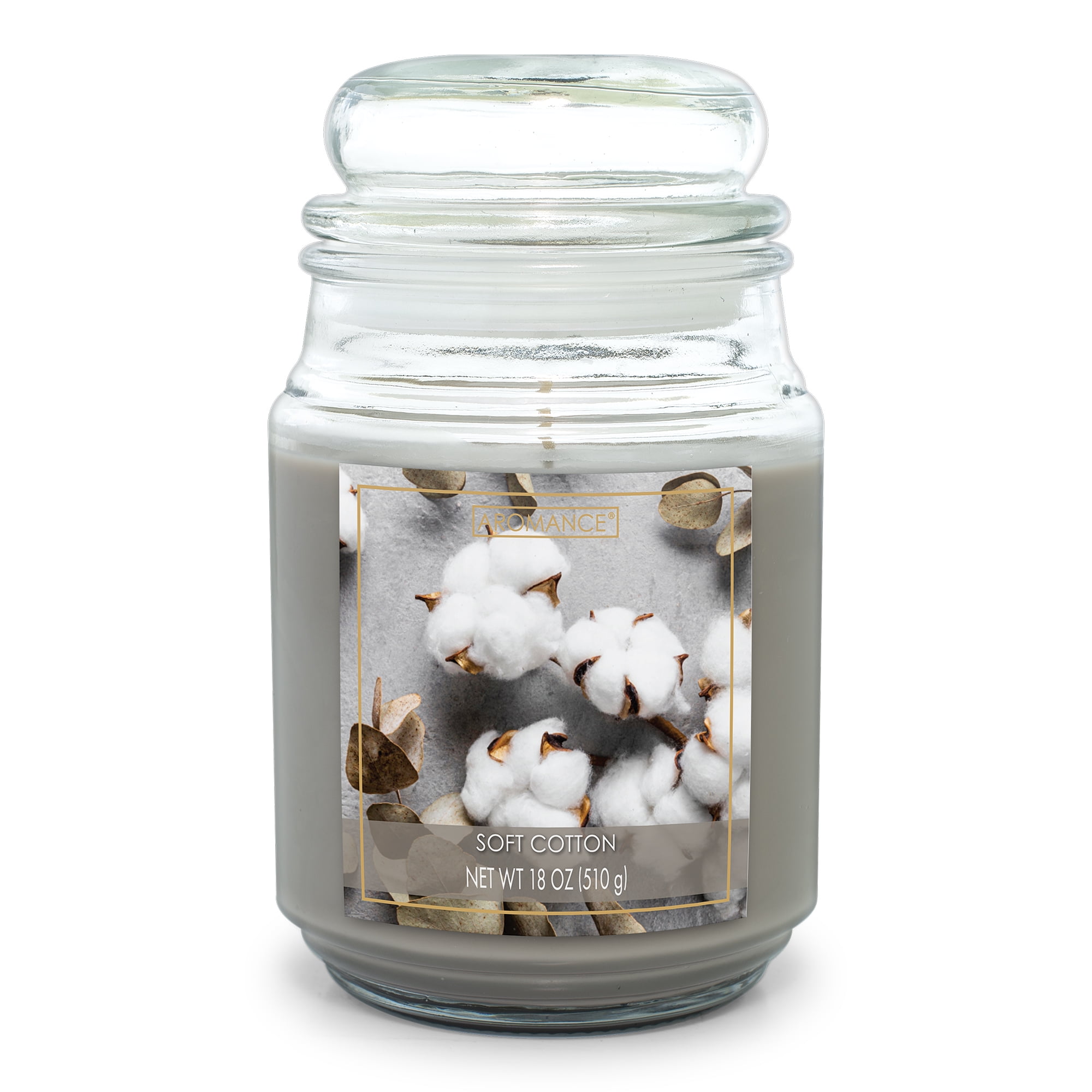 Aromance 18oz Soft Cotton Scented Bubble Lid Jar Candle
