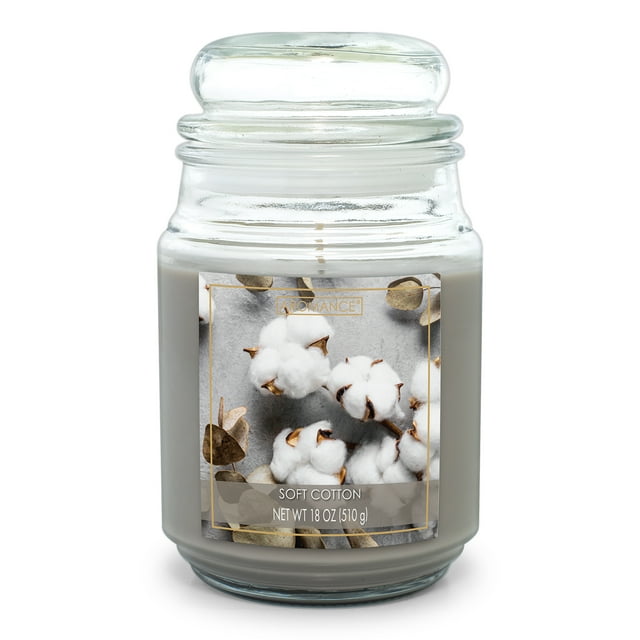 Aromance 18oz Soft Cotton Scented Bubble Lid Jar Candle