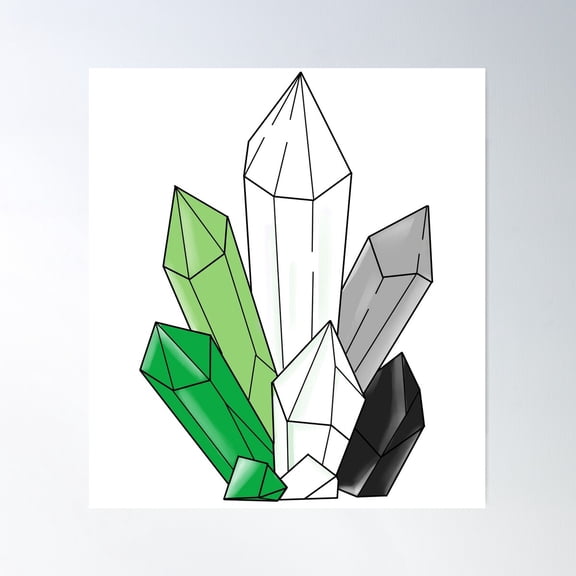 Aromantic Crystals Poster Wall Art, Modern Wall Decor For Living Room Bedroom, 8x12 UNFRAMED