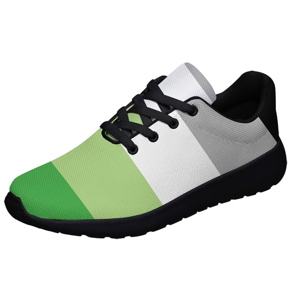 Aromantic Flag Shoes Mens Womens Running Sneakers Mesh Breathable Jogging Walking Shoes Black Size 3.5