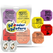 Aromaque 36 Fruit Scented Wonder Wafers + 2 Auto Fresheners | Peach, Cherry, Lemon, Pina Colada