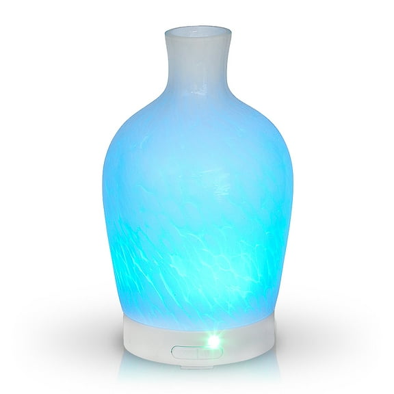 Aromar 100 mL Glass Decanter Style Abstract Essential Oil and Scented Oil Diffuser (White)