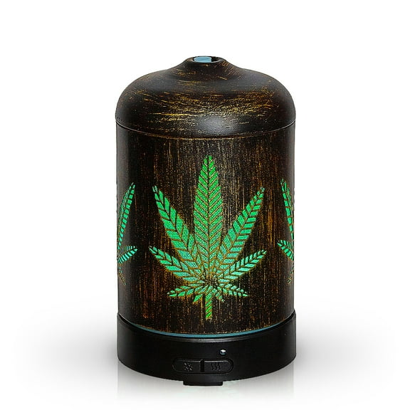 Aromar 100 mL Ultrasonic Metal Solo Leaf Design Essential Oil and Scented Oil Diffuser (White)