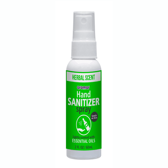 Aromar Kosher Hand Sanitizer Spray with Essential Oils Herbal Scent - 2 oz