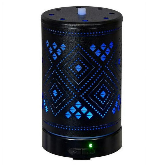 Aromar Metal Charm 100 mL Ultrasonic Aroma and Essential Oil Diffuser (Black)