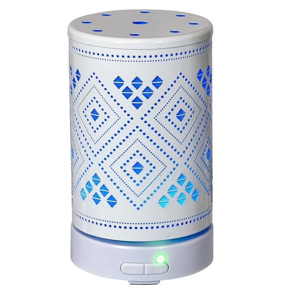 Aromar Metal Charm 100 mL Ultrasonic Aroma and Essential Oil Diffuser (White)