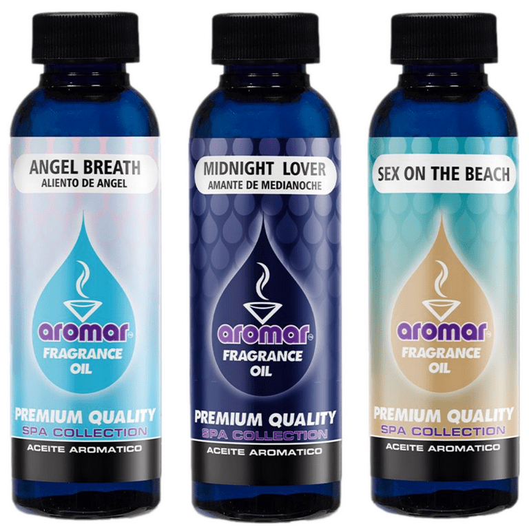 Aromar Signature Scents Aromatic Fragrance Oils 6 oz. (3 Bottles, 2 oz.  Each) of Tropical Mango, Raspberry, and Cucumber Melon (Summer and Fruits)  
