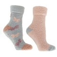 thumbnail image 1 of Aromasoles Rose and Shea Butter Oil Infused Chenille Socks, 2 Pair (Peach), 1 of 3