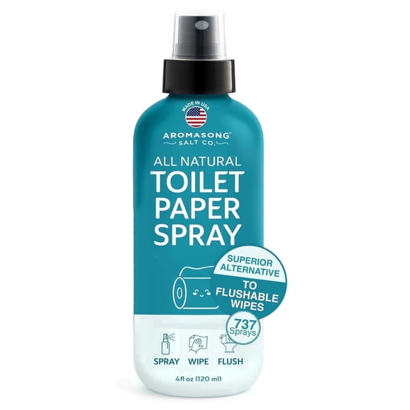 Aromasong 100% Natural Toilet Paper Spray for Wiping Flushable Wet Wipe Alternative - Toilet Paper Moistener for Personal Cleansing - Septic Safe, 4 fl oz