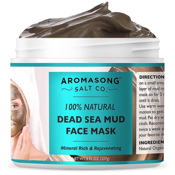 Aromasong 100% Pure Dead Sea Mud Mask-5 minutes mask | Natural Mineral Facial Mask for Pore Cleansing, Detox & Smoother-Looking Skin