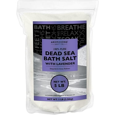 Aromasong Dead Sea Bath Salt Soak with Natural Lavender 5 lbs Bulk Pack