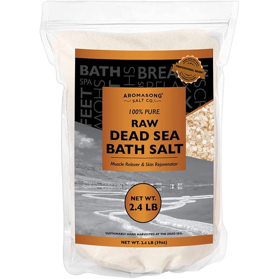 Aromasong Dead Sea Raw Bath Salt Soak 2.43 lbs Bulk Pack