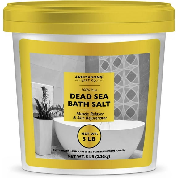 Aromasong Dead Sea Salt for Bath 4 LB Bulk Reusable Bucket