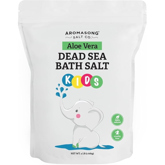 Aromasong Dead Sea Salt Kids Bath Soak 4 lb | Fine Salt with Dead Sea Minerals for Gentle Toddler & Baby Bath