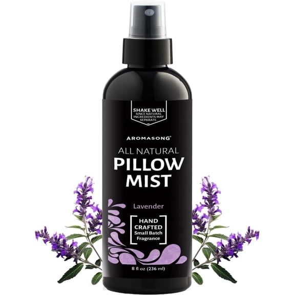 Aromasong Lavender Pillow Spray 8 oz | All Natural Sleep Mist for Pillows & Linens, Relaxing Aromatherapy Bedtime Spray