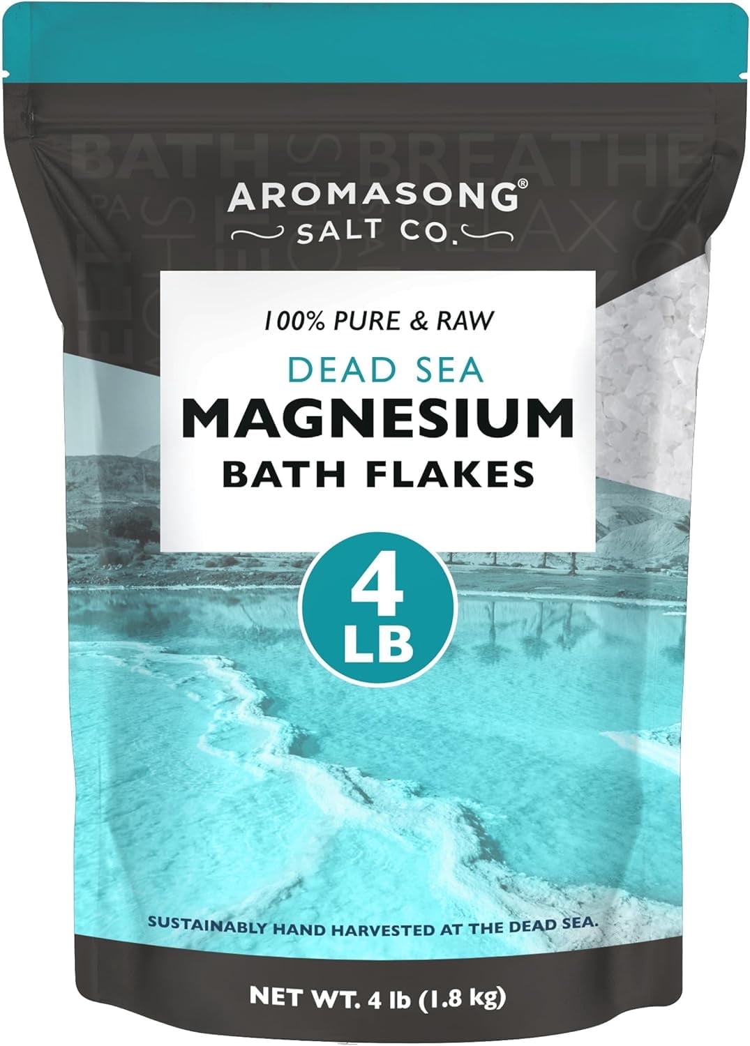 Aromasong Magnesium Flakes from the Dead Sea, 4lb  Resealable Pack (Packaging May Vary)
