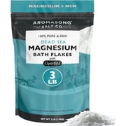 Aromasong RAW Magnesium Flakes + OptiMSM for Soaking 3 LB Resealable Pack - Muscle Relaxing Organic Bath Salts Magnesium Chloride Flakes, Mineral Soak.
