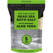 Aromasong Raw Dead Sea Salt, Organic Aloe Vera, Bath Salts, 5 lbs